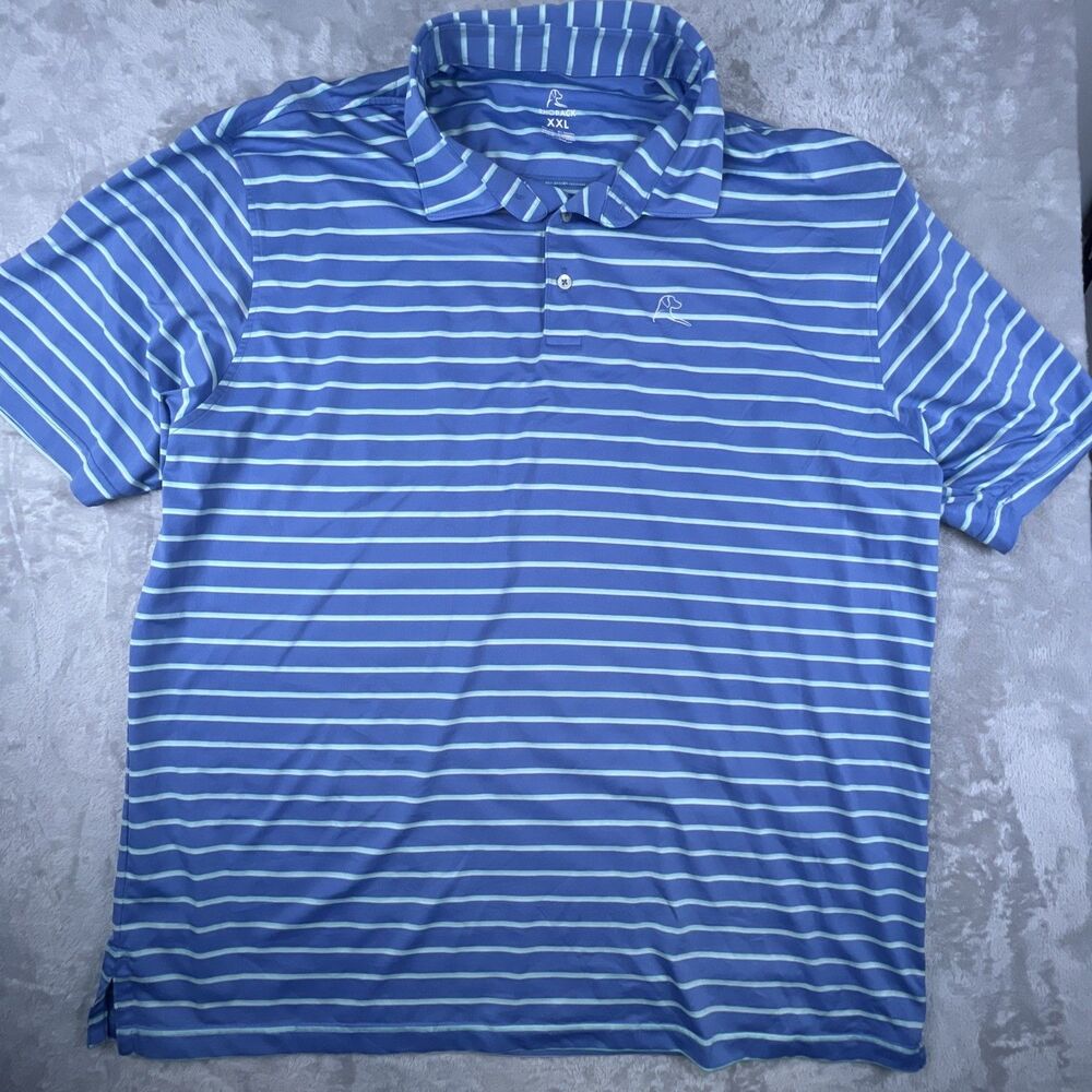 Rhoback Polo Shirt Men's 2XL XXL Blue Golf Performance LIghtweight Stretch
